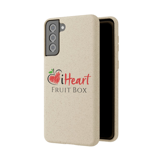 iHeartFruitBox Biodegradable Phone Cases by Printify featuring organically grown tropical fruit design.