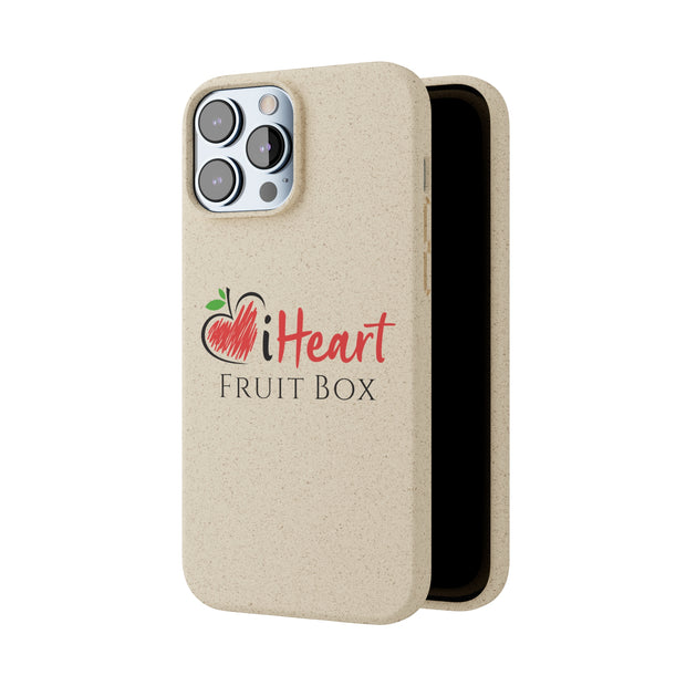I Printify iHeartFruitBox Biodegradable Phone Cases featuring Tropical Fruit.
