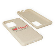 A beige Printify phone case with the words iHeartFruitBox Biodegradable Phone Cases on it.