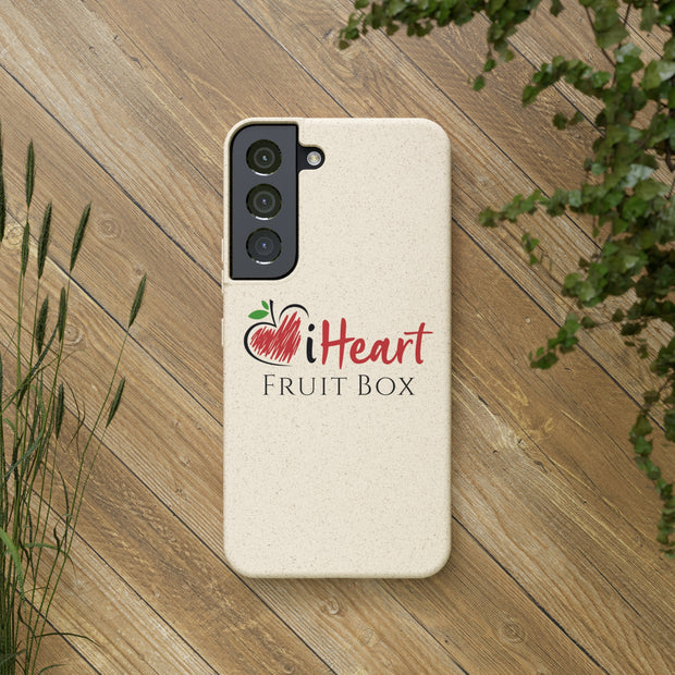 The iHeartFruitBox Biodegradable Phone Cases is a Printify phone case featuring organically grown tropical fruit designs.