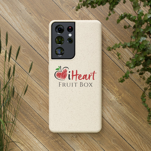 Printify iHeartFruitBox Biodegradable Phone Cases featuring tropical fruit.