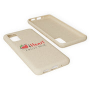 A beige iHeartFruitBox Biodegradable Phone Case with the brand name Printify on it.