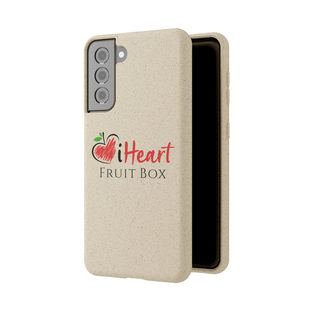 A iHeartFruitBox Biodegradable Phone Case with three cameras designed for Printify enthusiasts.