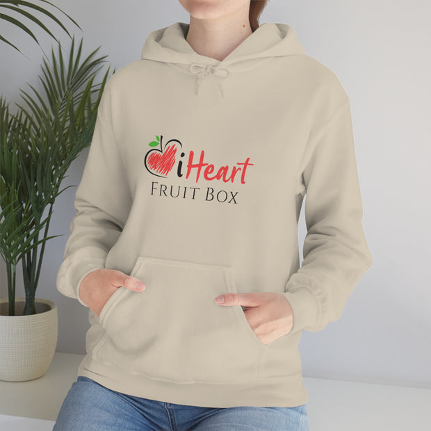 Printify Unisex iHeartFruitBox Heavy Blend™ Hoodie featuring organically grown tropical fruit.